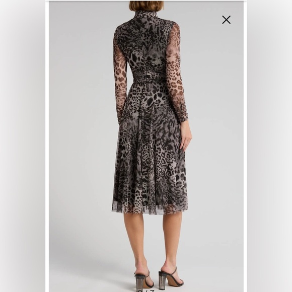 Eliza J Leopard Print Long Sleeve Dress size 14 new with tag - Picture 2 of 13